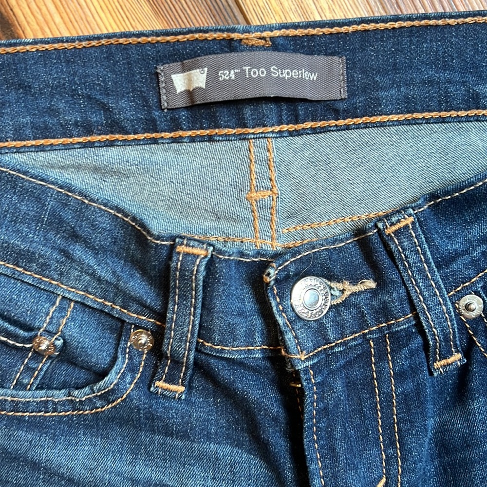Levi’s Distressed 524 Too Superlow Jeans, Size 1M (25x32) - Picture 6 of 15